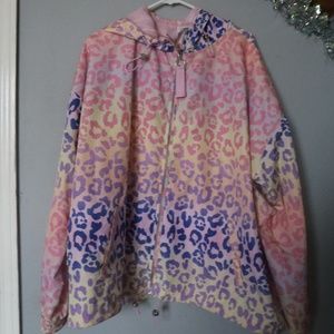Multi-colour leopard windbreaker